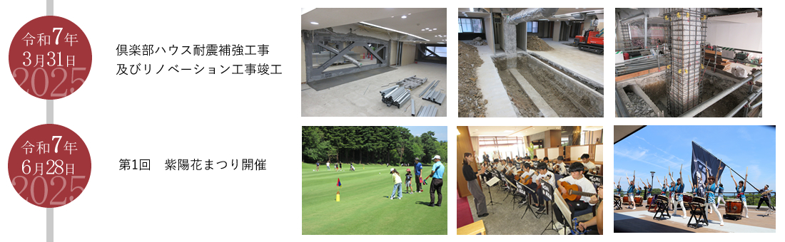 倶楽部ハウス耐震工事。第1回紫陽花まつり。